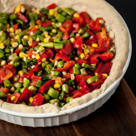 Asparagus, Red Pepper & Corn Quiche