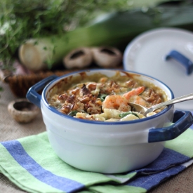 Prawn, Spinach & Leek Pasta Bake