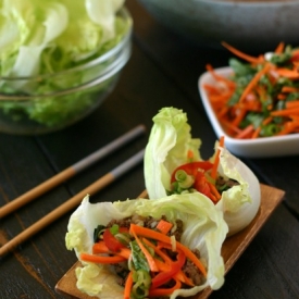 Thai Beef Lettuce Wraps with Basil