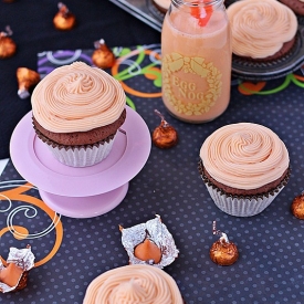 Pumpkin Egg Nog Chocolate Cupcakes