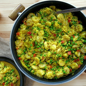 Couscous Paella with Shrimp