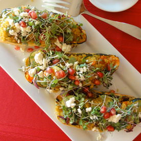 Delicata Squash Stuffed with Quinoa