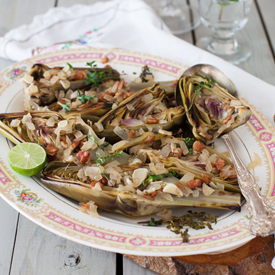 Braised Artichokes with Onions