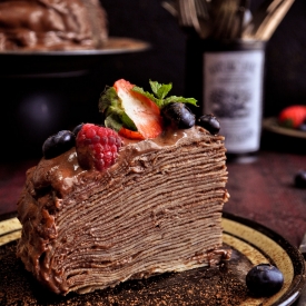 Crepe Cake with Chocolate Mousse