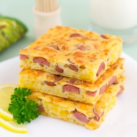 Pie with Cheese and Sausages