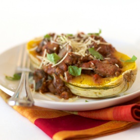 Turkey Ragu Stuffed Delicata Squash