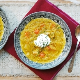 Golden Borscht with Chicken