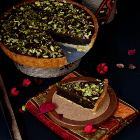 Pistachio Brownie Tart