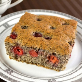 Poppy Seed Cake with Cherries