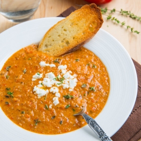 Creamy Roasted Pepper Cauli Soup