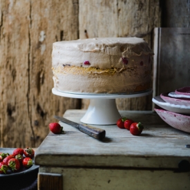 Strawberry Cake with Choco Mousse