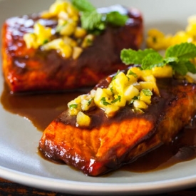 Salmon w/ Pineapple Teriyaki Sauce