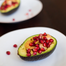 Avocado with Shrimps and Pomegranate