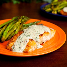 Salmon with Mustard Dill Sauce