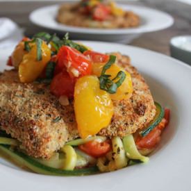 Chicken Cutlets with Zucchini Pasta