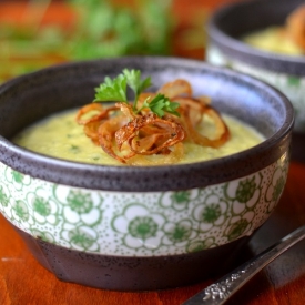 Cauliflower Soup w/ Fried Shallots