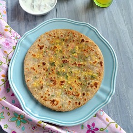 Capsicum and Paneer Paratha