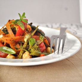 Roasted Veggie and Purslane Salad