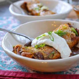 Weeknight Bison or Beef Enchiladas