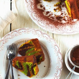 Pumpkin, Matcha Tea and Cocoa Cake