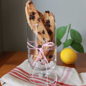 Almond Meyer Lemon Cherry Biscotti