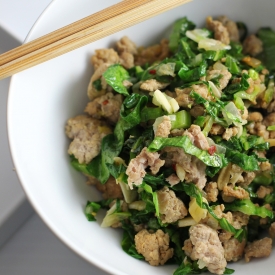 Minced Pork with Mustard Greens