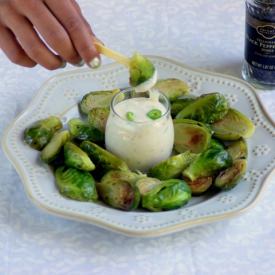 Sauteed Brussels Sprouts with Dip