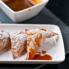 Apple Pie Wontons & Caramel Sauce