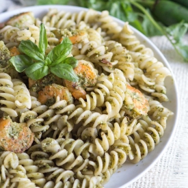 Shrimp and Pesto Fusilli