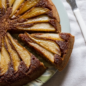 Buttermilk Pear Upside Down Cake