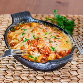 Gnocchi with Bacon, Tomato Sauce