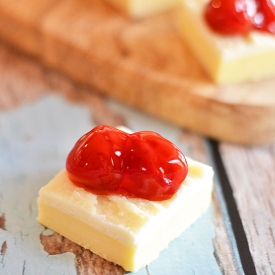 White Chocolate Cherry Fudge