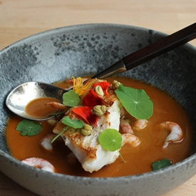 Rose Fish on Smoked Shrimp Bisque