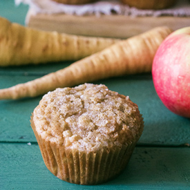 Spiced Parsnip Apple Muffins