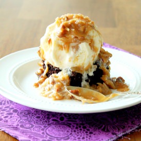 German Chocolate Brownie Sundaes