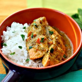 Salmon in Mint and Coriander Sauce