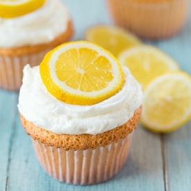 Lemon Angel Food Cupcakes