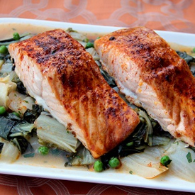 Bok Choy and Salmon