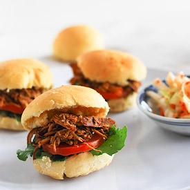 Caribbean Pulled Chicken Mini Burgers