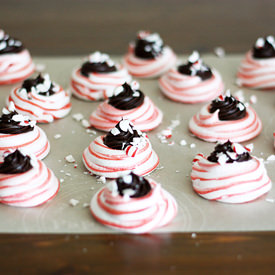 Dark Chocolate Peppermint Meringues