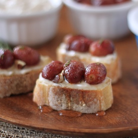 Rosemary Roasted Grape Crostini