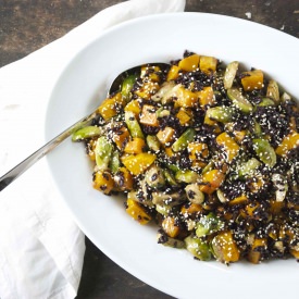 Ginger Sesame Squash and Brussels