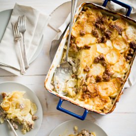 Sausage Potatoes au Gratin