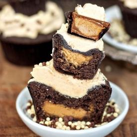 Triple Decker PB Chocolate Cupcakes