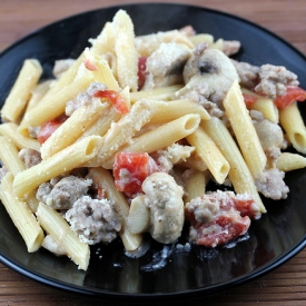 Dish Sausage and Mushroom Penne