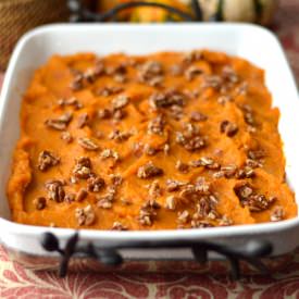 Skinny Maple Sweet Potato Casserole