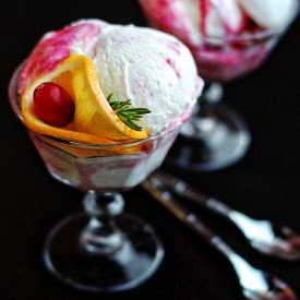 Orange-Rosemary-Cranberry Ice Cream