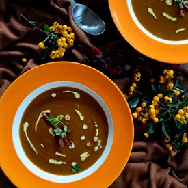 Pumpkin, Leek and Dried Tomato Soup