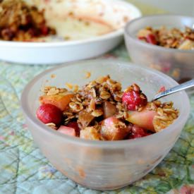 Healthier Cranberry Pear Crumble