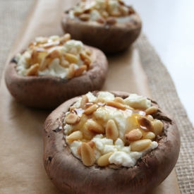 Portobello Mushrooms Cheese & Honey